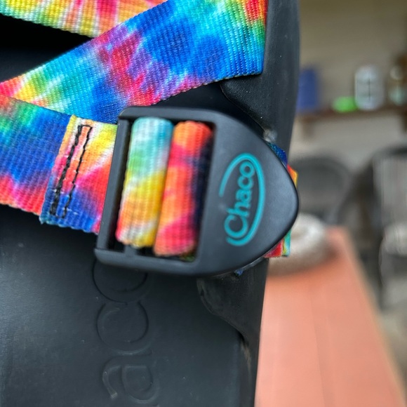 Chaco chillos slide sandals lightweight rainbow straps Sz W 10 - Picture 2 of 7